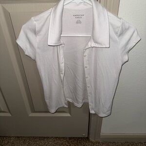 American Eagle White Button-Up Shirt